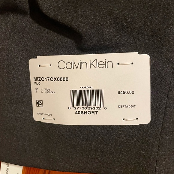 Calvin Klein Men’s Skinny Fit Infinite Stretch Suit Charcoal Grey 40S 32x30 NWT - Picture 3 of 10